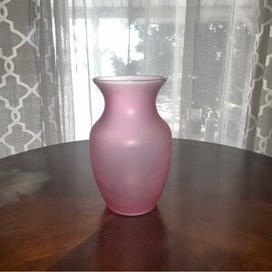 Pink Matte Glass Decorative Vase Solid Pattern Home Decor Accent